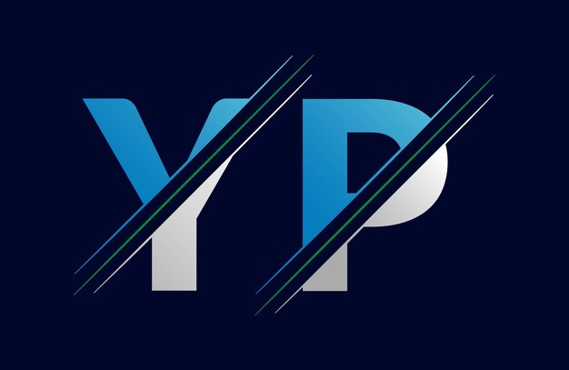 yp letra logotipo colorido en el círculo Ilustración del logotipo vectorial