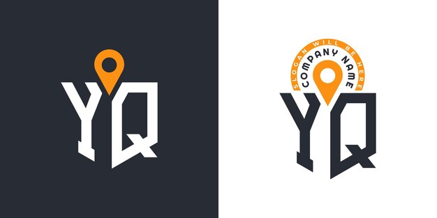 YQ Location Logo Bundle Letter YQ Logo Dual Vector Icons para el reclutamiento y la navegación