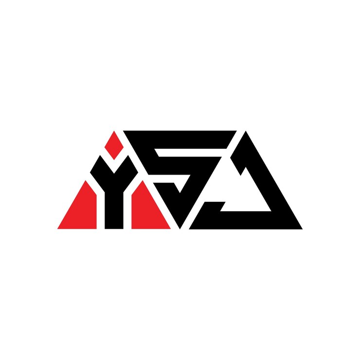 Vector ysj diseño de logotipo de letra triangular con forma de triángulo ysj diseñador de logotipo triangular monograma ysj modelo de logotipo vectorial triángulo con color rojo ysj logotipo triangle sencillo elegante y lujoso logotipo ysj