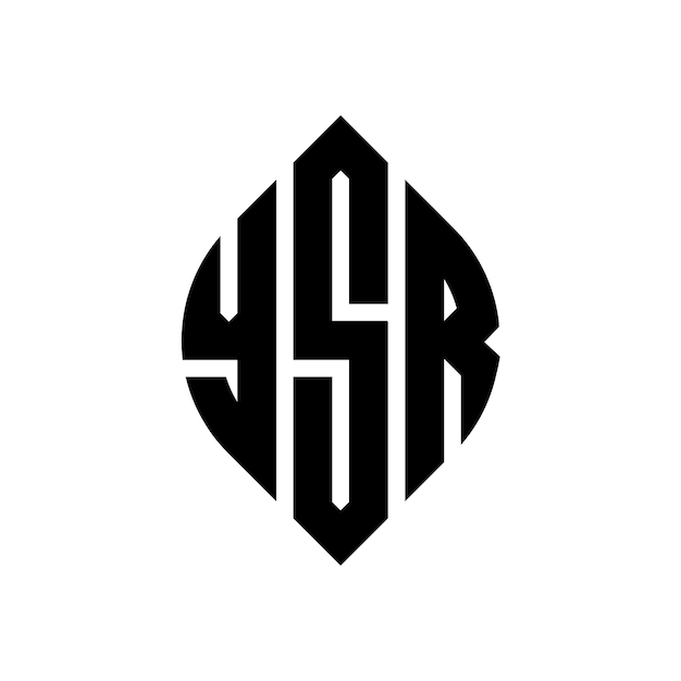 YSR diseño de logotipo de letras circulares con forma de círculo y elipse YSR letras elípticas con estilo tipográfico Las tres iniciales forman un logotipo de círculo YSR emblema de círculo Monograma abstracto letra marca vector