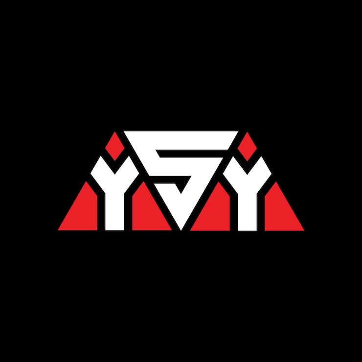 Vector ysy diseño de logotipo de letra triangular con forma de triángulo ysy diseñador de logotipo triangular monograma ysy modelo de logotipo vectorial triángulo con color rojo ysy logotipo triangle sencillo elegante y lujoso ysy