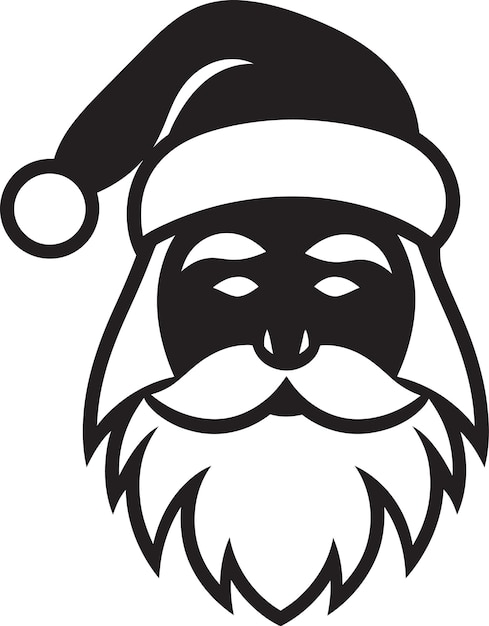 Vector yule santa elegante logotipo negro fresco helado fuera de santa vector icono fresco