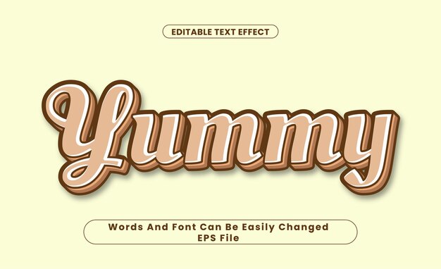Yummy Editable Text Effect Font y Word se pueden cambiar