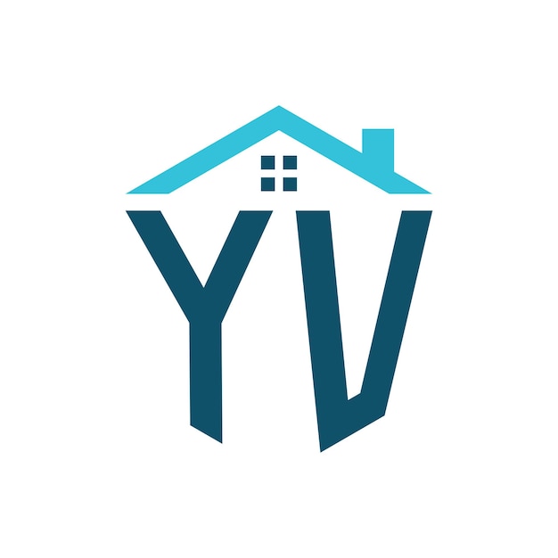 YV House Logo Design Template Letter YV Logo para la construcción de bienes raíces o cualquier negocio relacionado con la casa