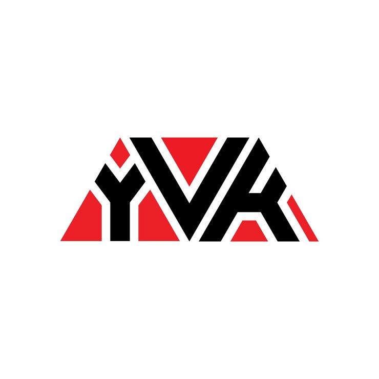Vector yvk triángulo diseño de la letra del logotipo con forma de triángulo yvk diseño del logotipo del triángulo monograma yvk modelo de logotipo vectorial del triangle con color rojo yvk logotipo triangular sencillo elegante y lujoso logotipo yvk