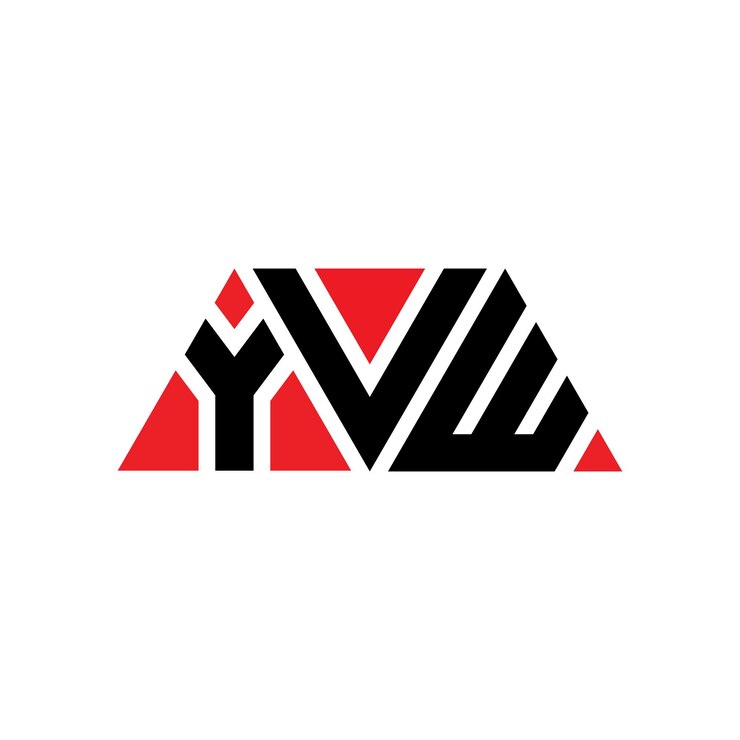 Vector yvw diseño de logotipo de letra triangular con forma de triángulo yvw diseñador de logotipo triangular monograma yvw modelo de logotipo vectorial triángulo con color rojo yvw logotipo triangle sencillo elegante y lujoso logotipo yvw