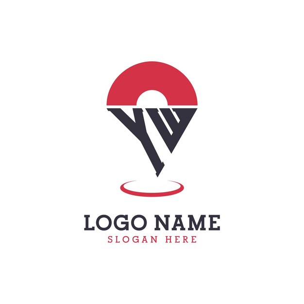 YW Location Icon Design Logotipo moderno de YW Pinpoint para aplicaciones de mapas de navegación y negocios basados en la ubicación