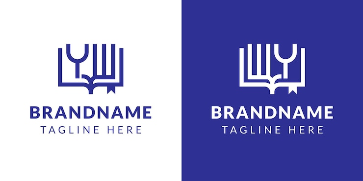 Vector yw y wy book letters logotipo adecuado para negocios relacionados con libros con las iniciales yw o wy