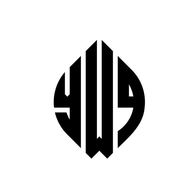YWQ diseño de logotipo de letras circulares con forma de círculo y elipse YWQ letras elípticas con estilo tipográfico Las tres iniciales forman un logotipo de círculo YWQ círculo emblema monograma abstracto letra marca vector