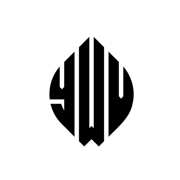 YWV diseño de logotipo de letra de círculo con forma de círculo y elipse YWV letras de elipse con estilo tipográfico Las tres iniciales forman un logotipo de círculo YWV círculo emblema monograma abstracto letra marca vector