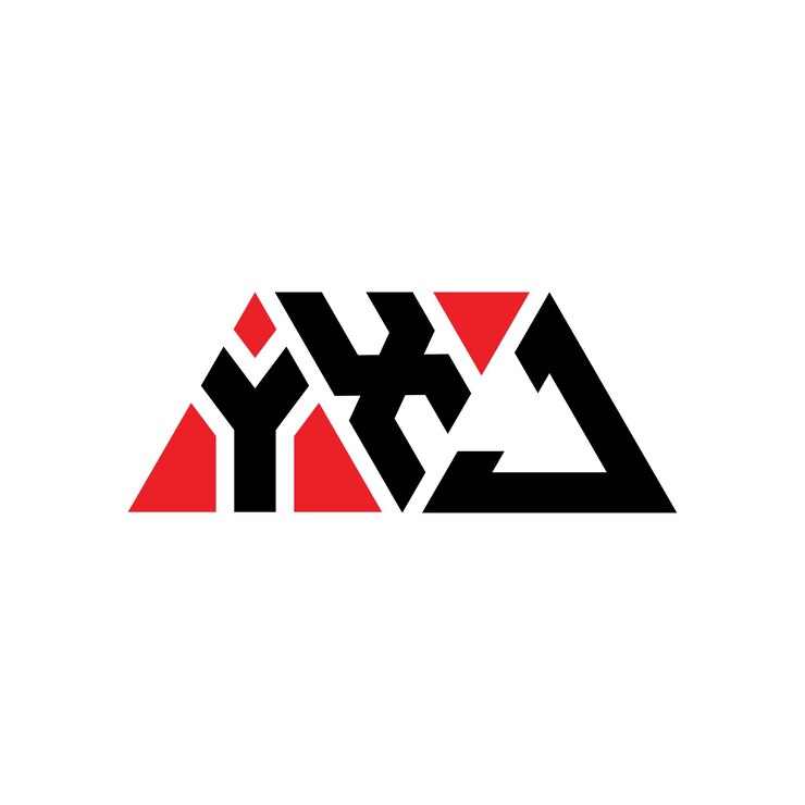 Vector yxj diseño de logotipo de letra triangular con forma de triángulo yxj diseñador de logotipo triangular monograma yxj modelo de logotipo vectorial triangular yxj con color rojo logotipo triangulares yxj sencillo elegante y lujoso logotipo yxj