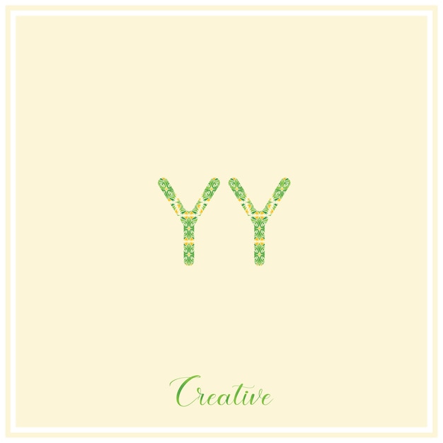 YY Logo verde natural último diseño del logotipo Ilustración vectorial Logotipo creativo Logotipo mínimo Monograma