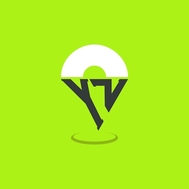 YZ Diseño de logotipo de ubicación Letras modernas YZ Logotipo de punto para aplicaciones de mapas de navegación y negocios basados en la ubicación