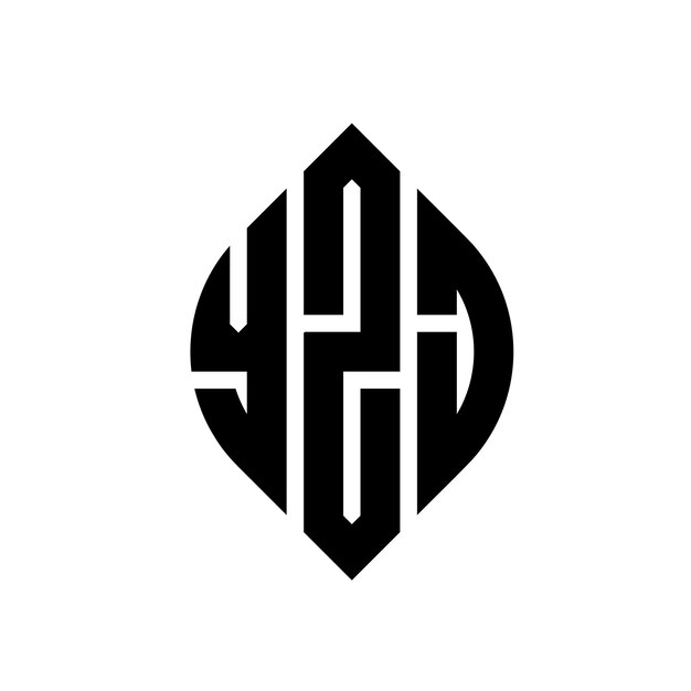 YZJ diseño de logotipo de letras circulares con forma de círculo y elipse YZJ letras elípticas con estilo tipográfico Las tres iniciales forman un logotipo de círculo YZJ emblema de círculo Monograma abstracto letra marca vector