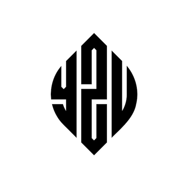 YZU diseño de logotipo de letras circulares con forma de círculo y elipse YZU letras elípticas con estilo tipográfico Las tres iniciales forman un logotipo de círculo YZU emblema de círculo Monograma abstracto letra marca vector