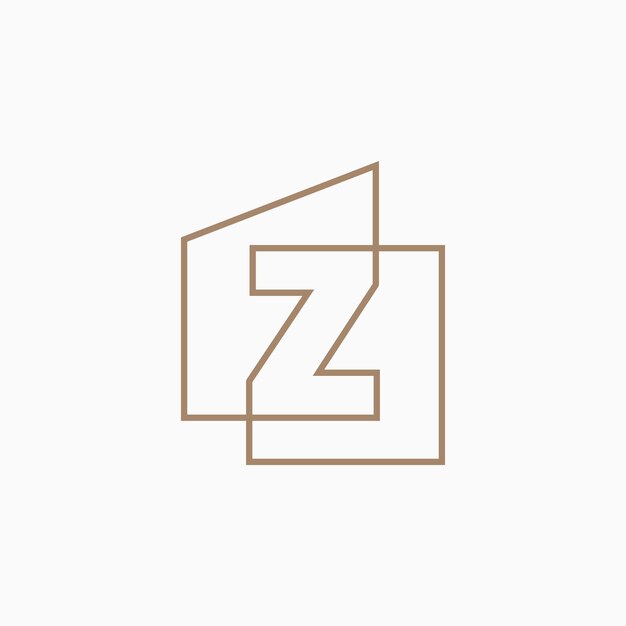 z Carta Casa Monograma Arquitecto de hipoteca de casa Ilustración del icono vectorial del logotipo de la arquitectura