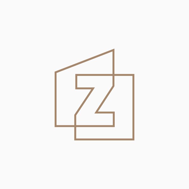 Vector z carta casa monograma arquitecto de hipoteca de casa ilustración del icono vectorial del logotipo de la arquitectura