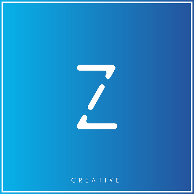 Z Creativo último diseño de logotipo Premium Vector letras Logo Vector Ilustración logo de azul