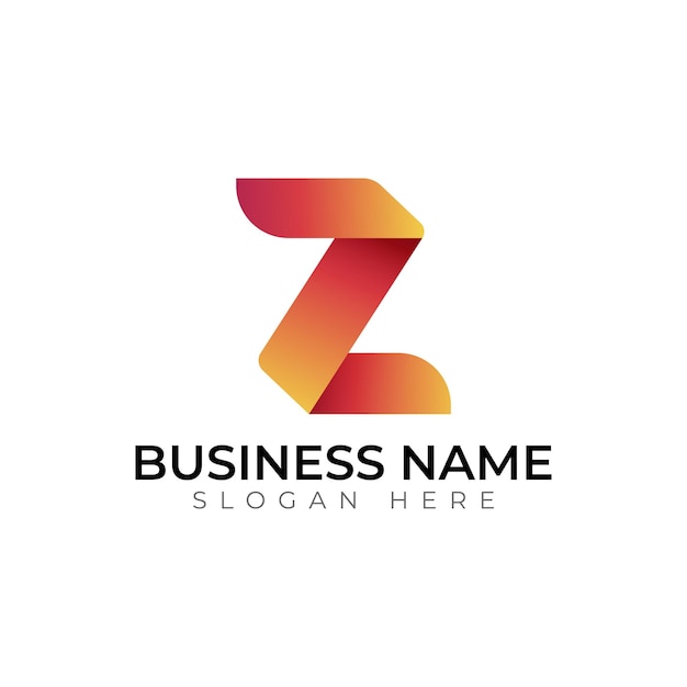 Z gradiente 3d diseño de logotipo de letras vectoriales abstractas