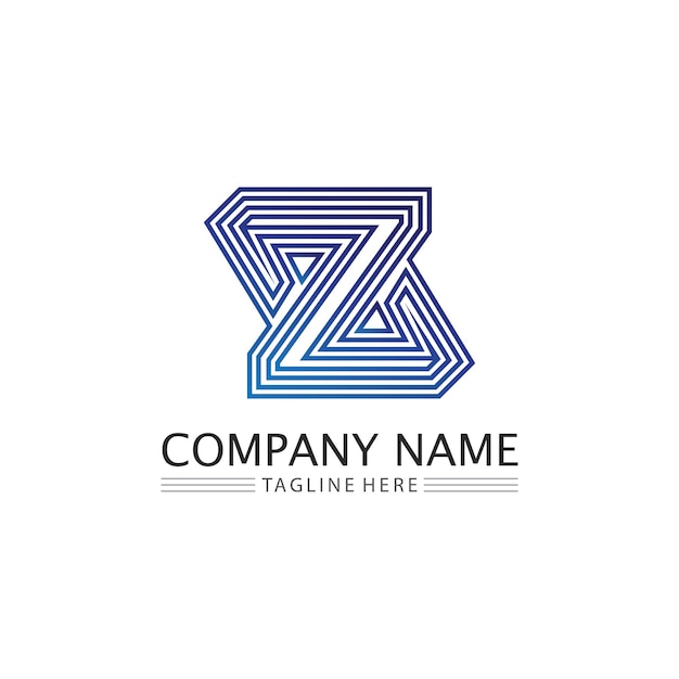 Z letra y fuente Z logo diseño vector identidad ilustración