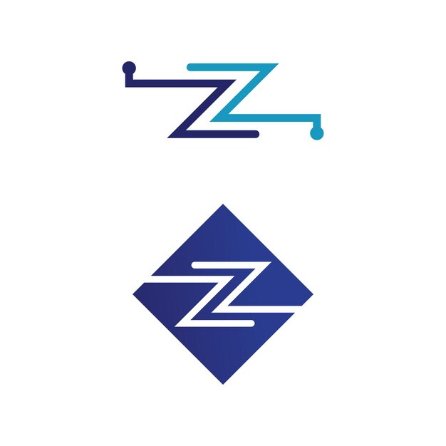 Z letra y fuente Z logo diseño vector identidad ilustración
