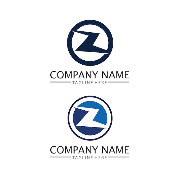 Z letra y fuente Z logo diseño vector identidad ilustración