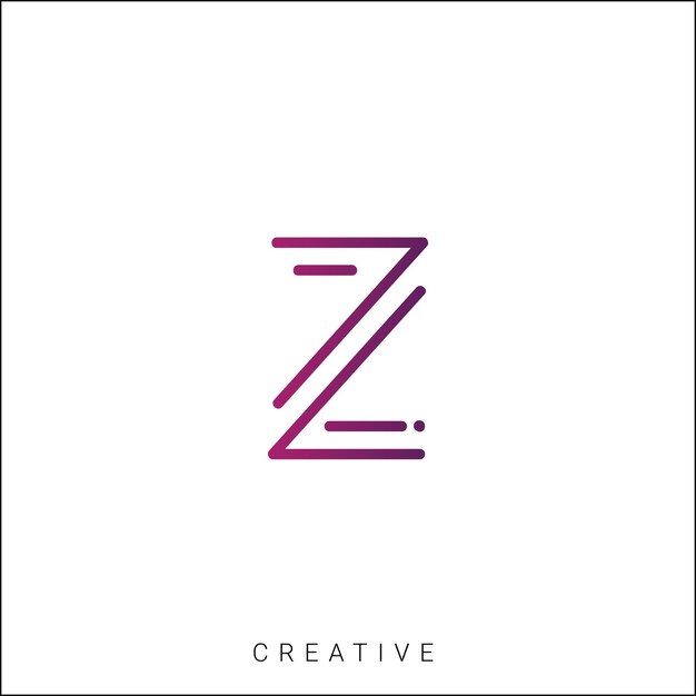 Z Logotipo posterior plantilla vectorial monograma colorido símbolo fuente logotipo diseño moderno basado en inicial LOGO