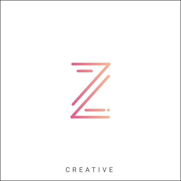 Z Logotipo posterior plantilla vectorial monograma colorido símbolo fuente logotipo diseño moderno basado en inicial LOGO