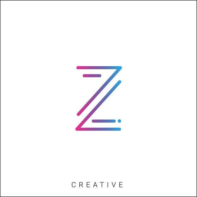 Z Logotipo posterior plantilla vectorial monograma colorido símbolo fuente logotipo diseño moderno basado en inicial LOGO
