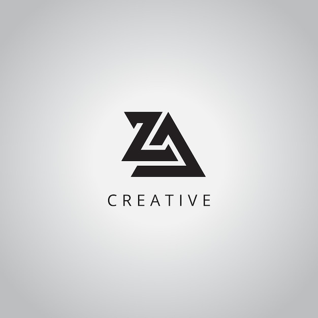 ZA AZ Moderno alfabeto creativo Diseño de logotipo de negocio plantilla de icona vectorial