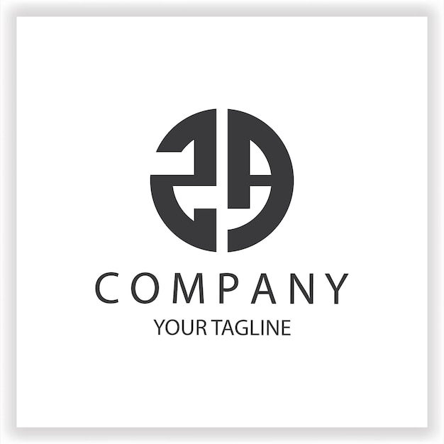 ZA logo monograma sencillo y moderno círculo de color negro plantilla de diseño de vector elegante premium eps 10
