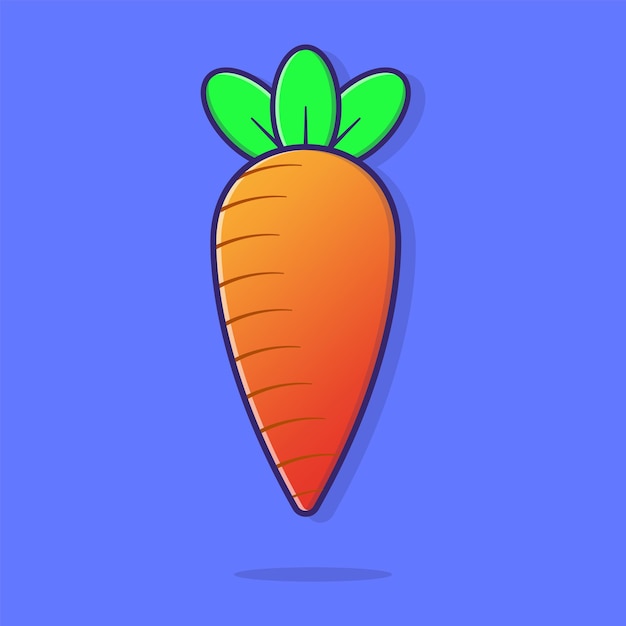 zanahoria en la ilustración de fondo azul