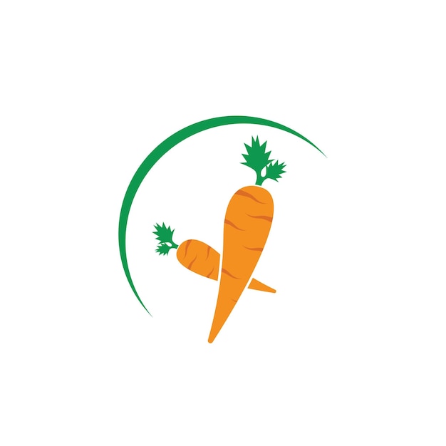 Zanahoria logo icono vector ilustración diseño plantilla