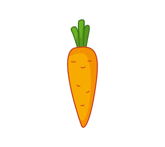 Zanahoria naranja Ilustración vectorial de una verdura en un estilo infantil de dibujos animados Aislado