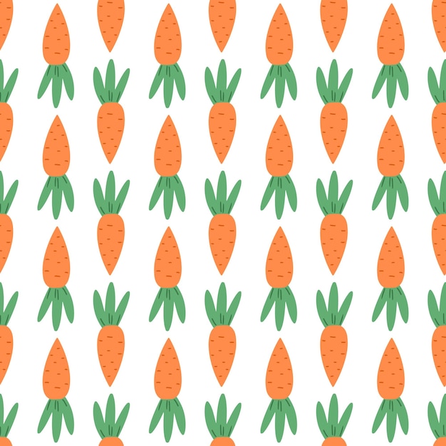 Zanahoria de patrones sin fisuras Fondo feliz Pascua Ilustración vectorial para el diseño de tela regalo papel niños s ropa textil tarjeta