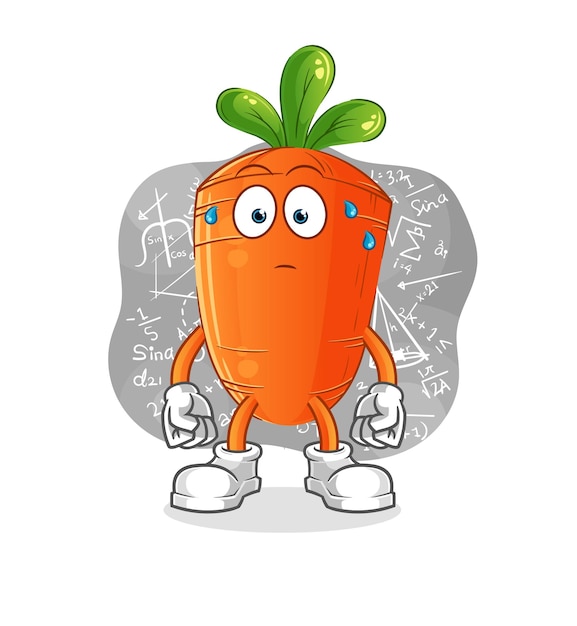 Zanahoria pensando duro vector personaje de dibujos animados