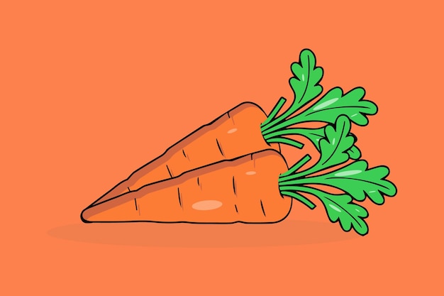 Zanahoria vegetal dibujos animados vector icono ilustración comida naturaleza icono