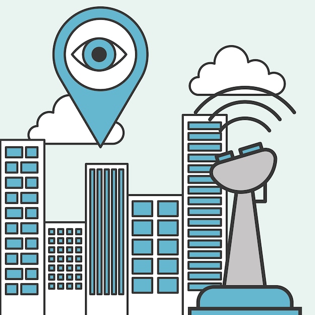 zángano tecnología puntero vigilancia ciudad ubicación
