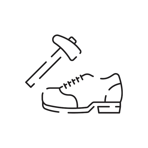 Zapatero línea icono zapatos vendedor línea icono vector zapatos vendedor signo aislado contorno símbolo negro ilustración