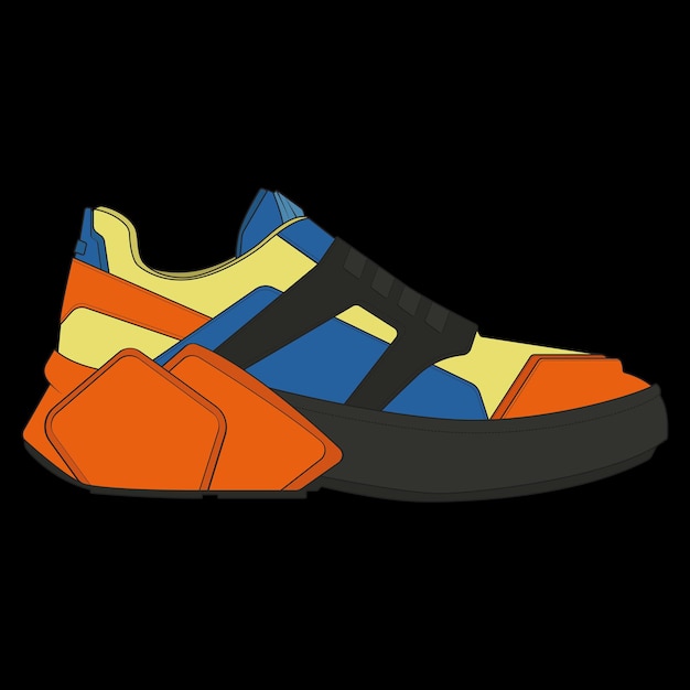 Zapatilla de deporte Concepto Diseño plano Ilustración vectorial Zapatillas de deporte en estilo plano