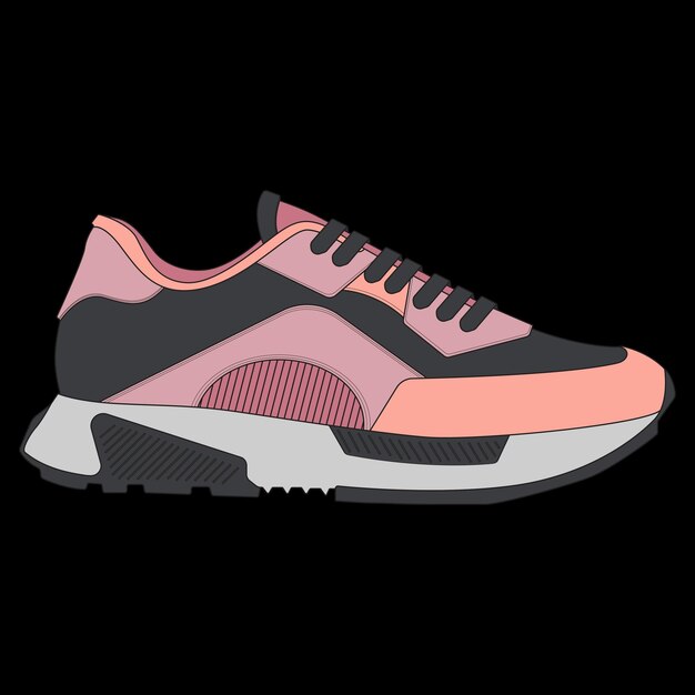 Zapatilla de deporte Concepto Diseño plano Ilustración vectorial Zapatillas de deporte en estilo plano
