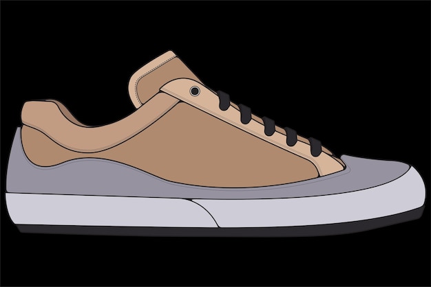 Zapatilla de deporte Concepto Diseño plano Ilustración vectorial Zapatillas de deporte en estilo plano