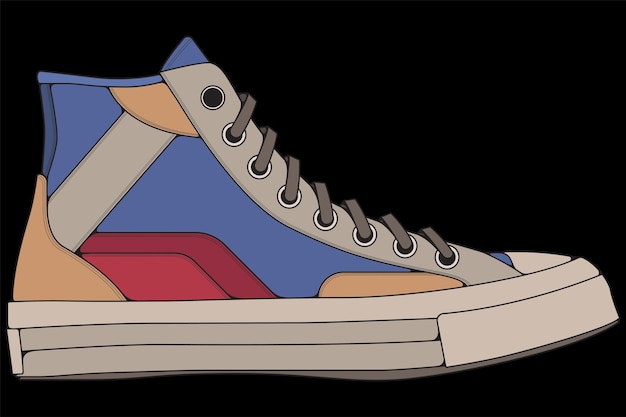 Zapatilla de deporte concepto diseño plano ilustración vectorial zapatillas de deporte en estilo plano