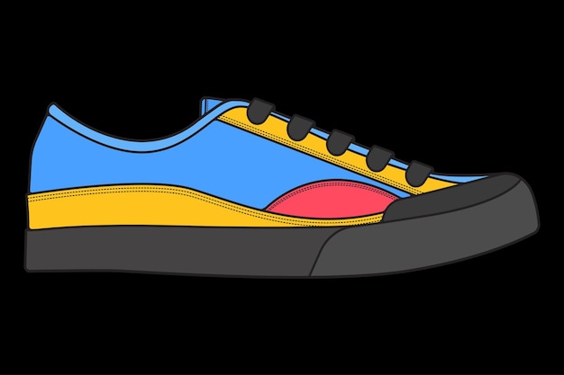 Zapatilla de deporte Concepto Diseño plano Ilustración vectorial Zapatillas de deporte en estilo plano