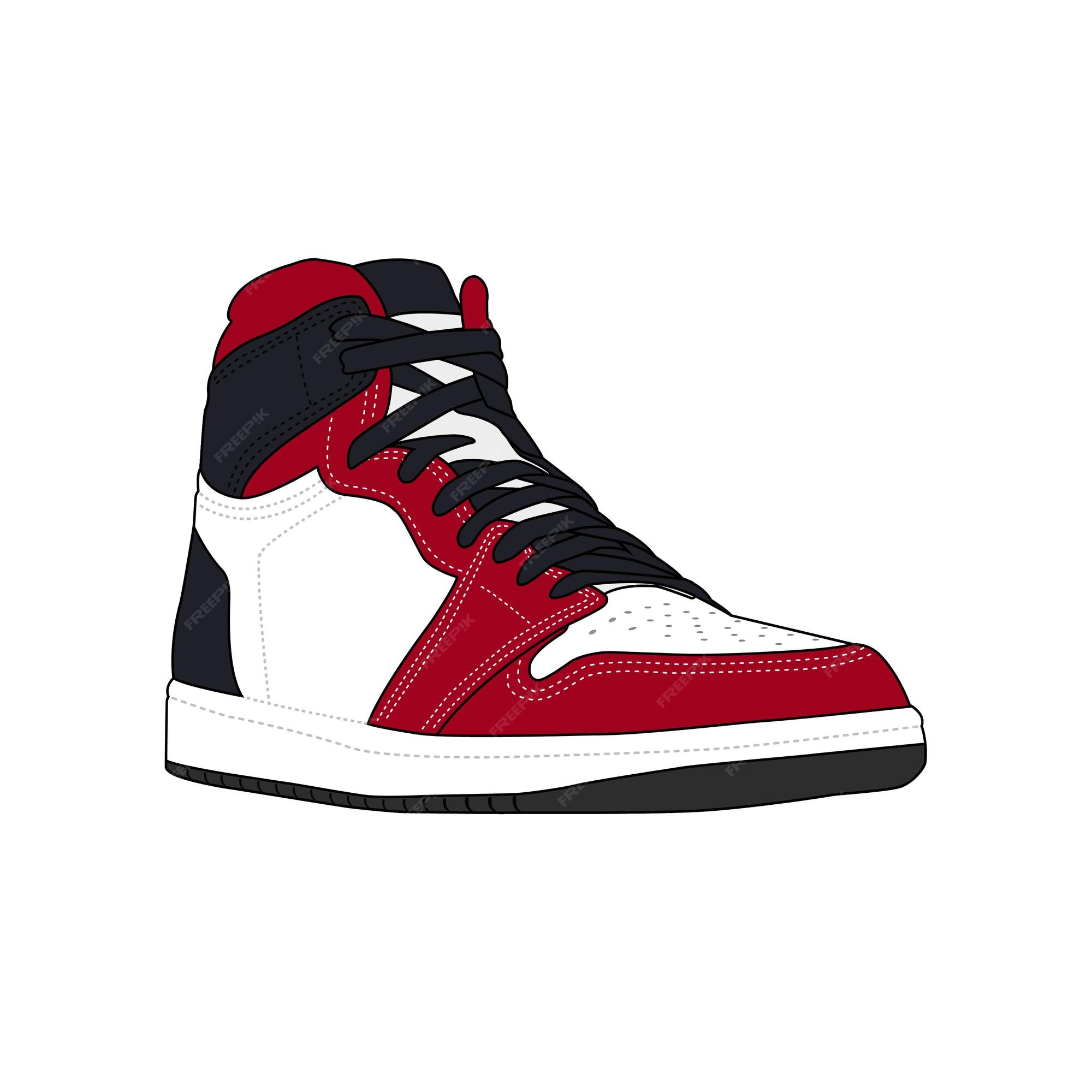 Zapatilla de deporte roja aislada en blanco de deporte entrenar correr y diseño de vectores de baloncesto | Vector Premium