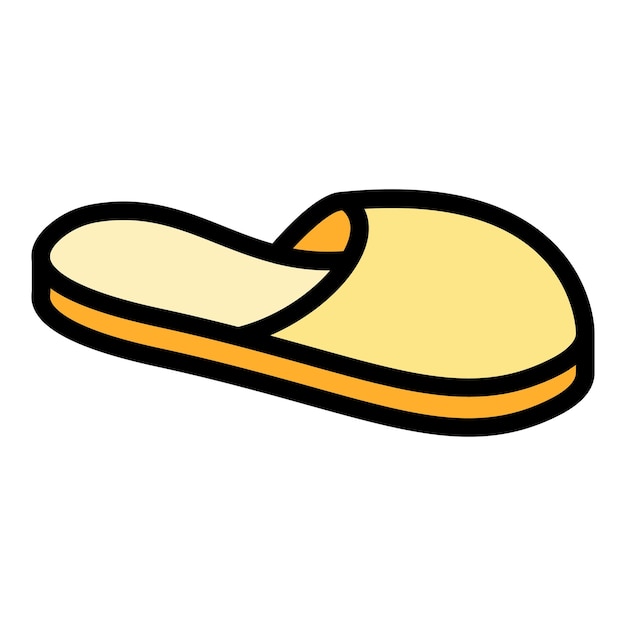 Zapatillas de casa icono esponjoso Contorno Zapatillas de casa icono de vector esponjoso para diseño web aislado en color de fondo blanco plano