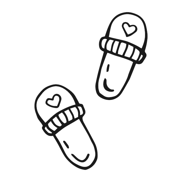 Las zapatillas de casa Ilustración vectorial dibujada a mano