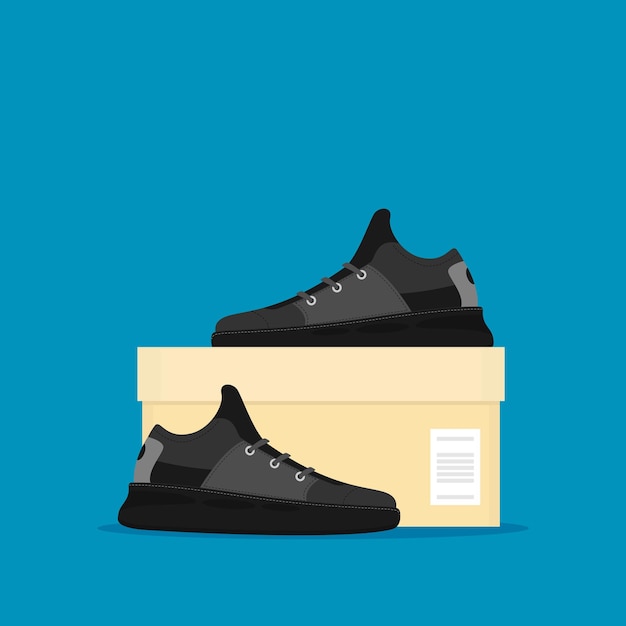 Zapatillas de deporte en vector de estilo plano aislado sobre fondo blanco
