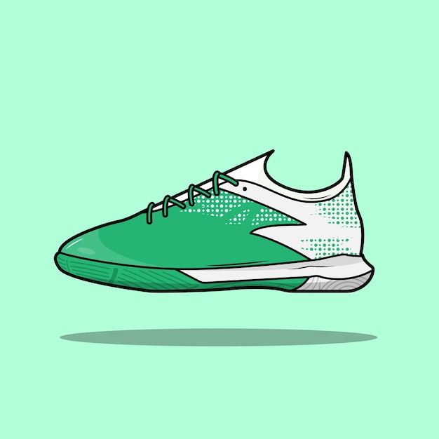 Vector zapatillas de fútbol sala verde lunares