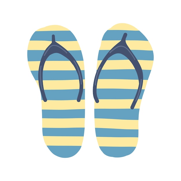Zapatillas ilustradas con rayas azules y amarillas perfectas para temas de verano simples y elegantes